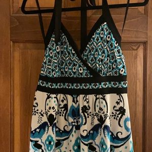 V-Neck, Halter-Style, Midi Dress, Size Small